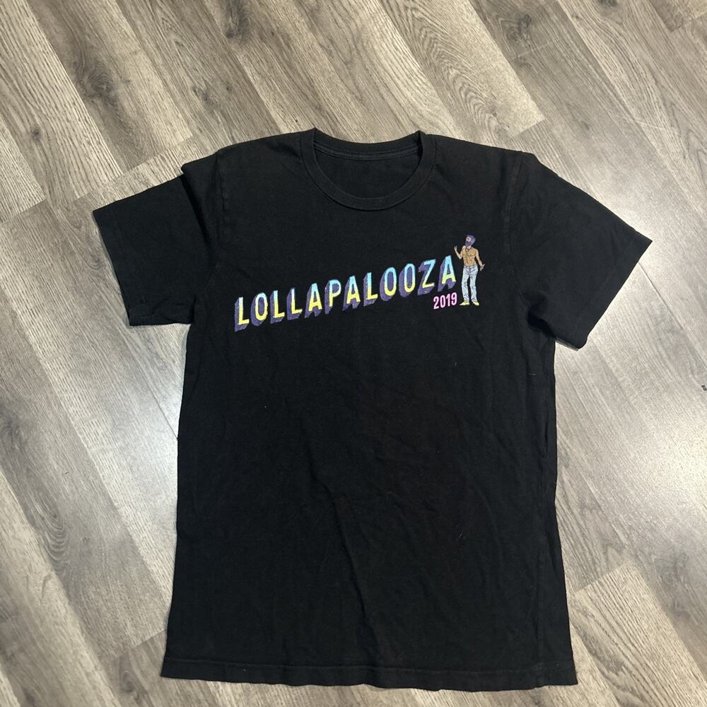 2019 Men’s Large Lollapooza Black Band Tshirt Childish Gambling